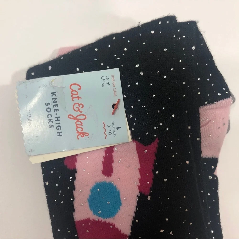 NEW Girl’s Retro Knee Socks “Outerspace” M/L